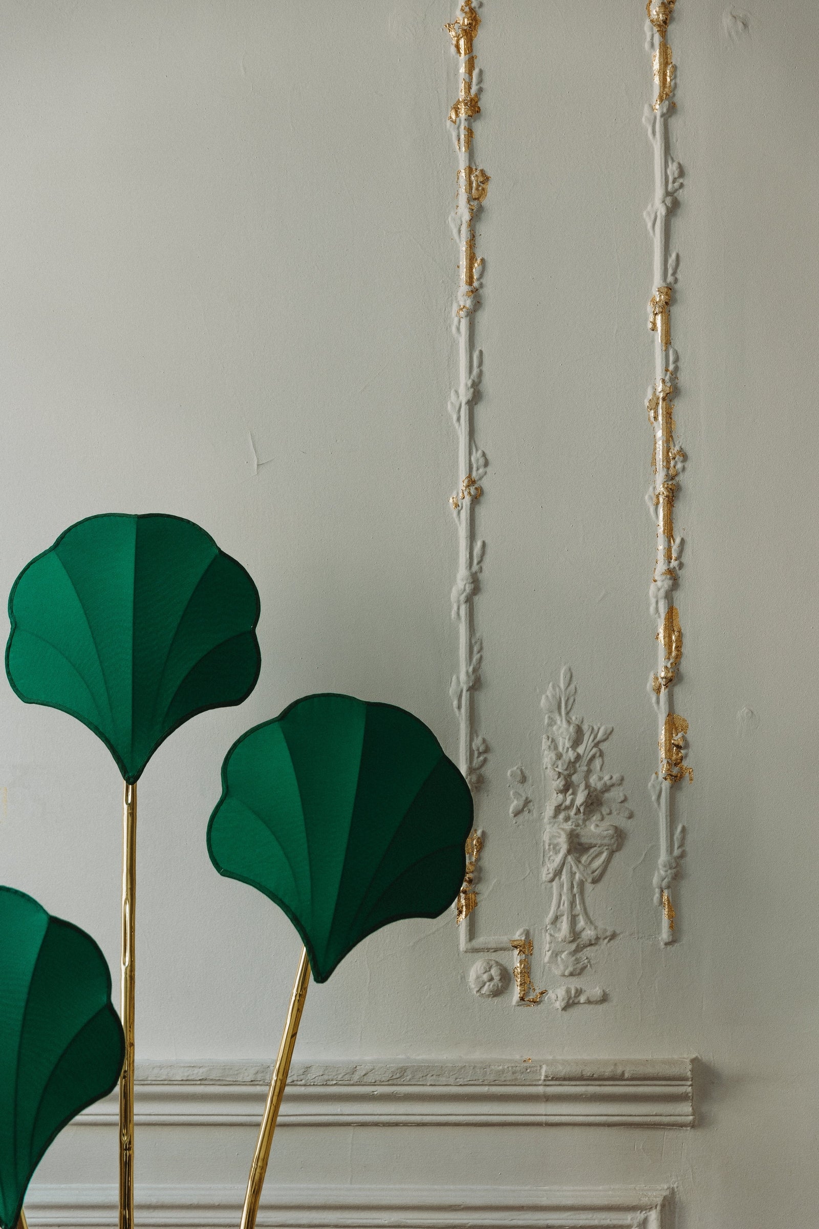 Lampadaire en laiton à trois branches, vers 1970