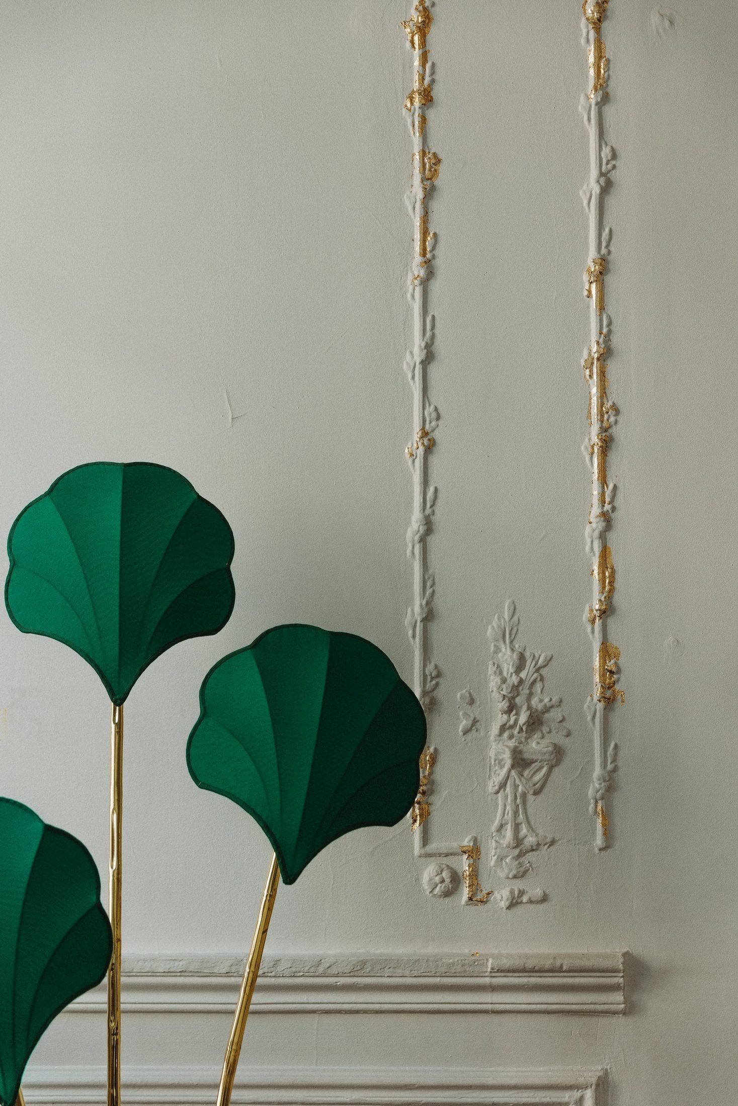 Lampadaire en laiton à trois branches, vers 1970