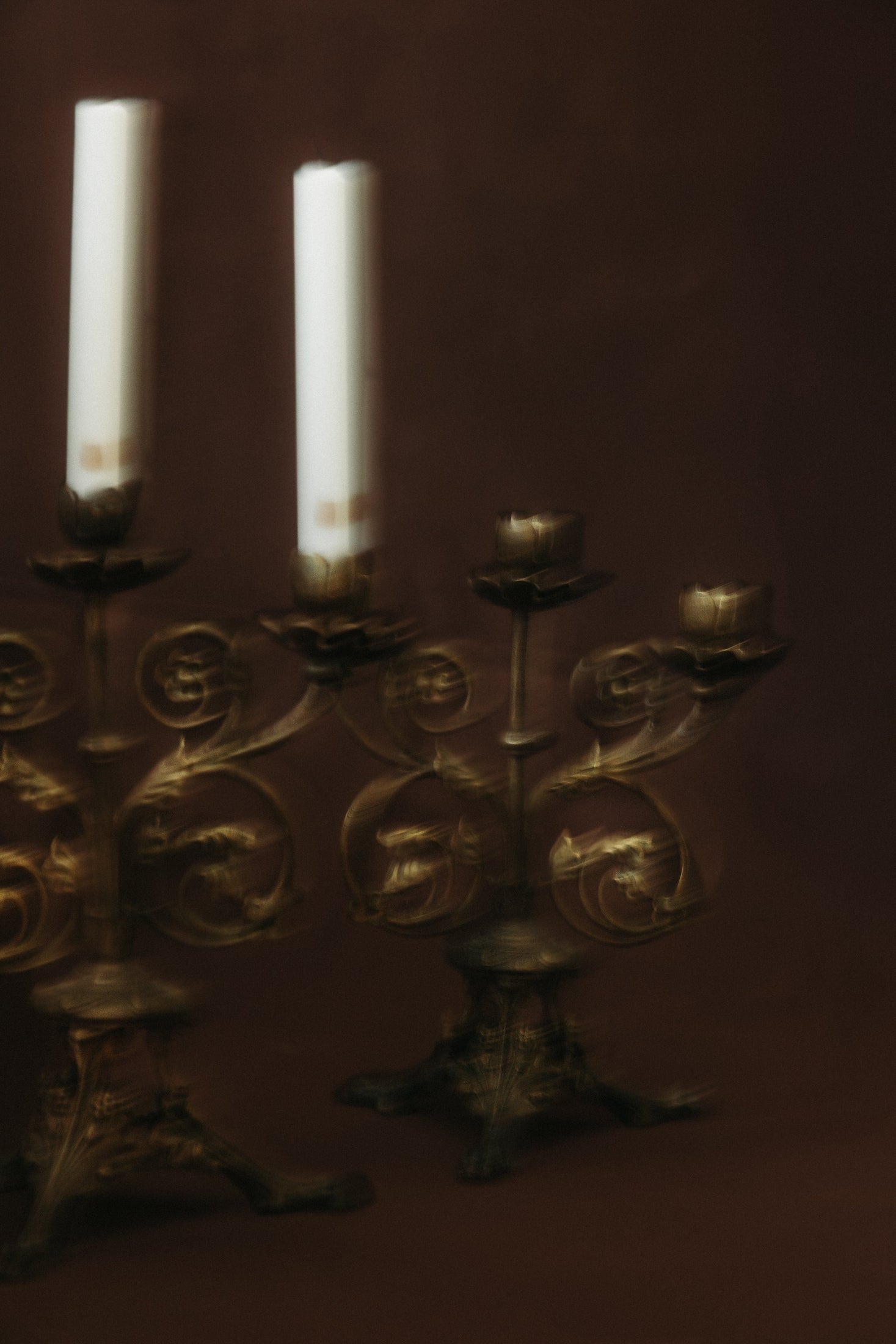 Pair of bronze candelabra, late 19th century