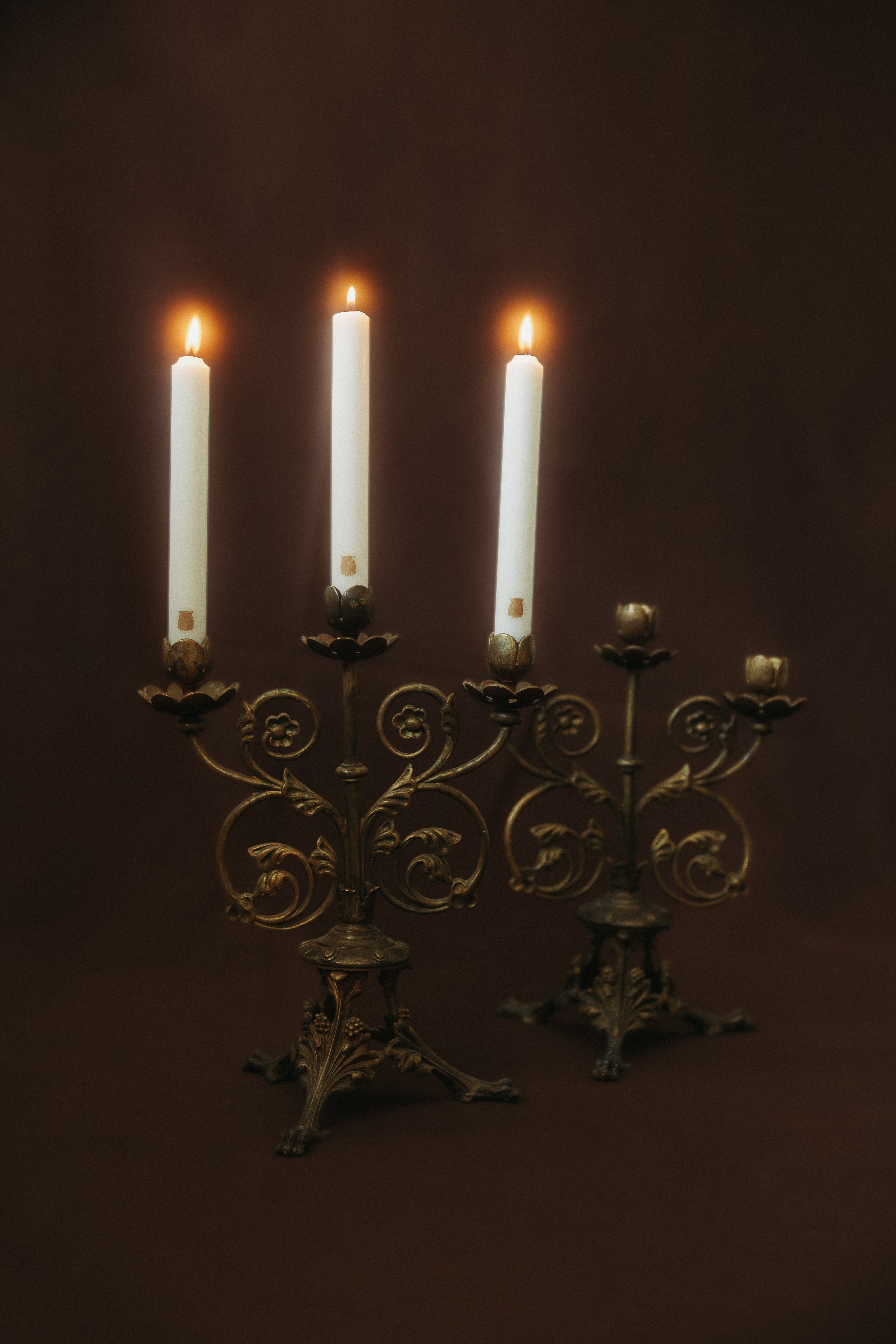 Paire de candélabres en bronze, fin XIXe siècle