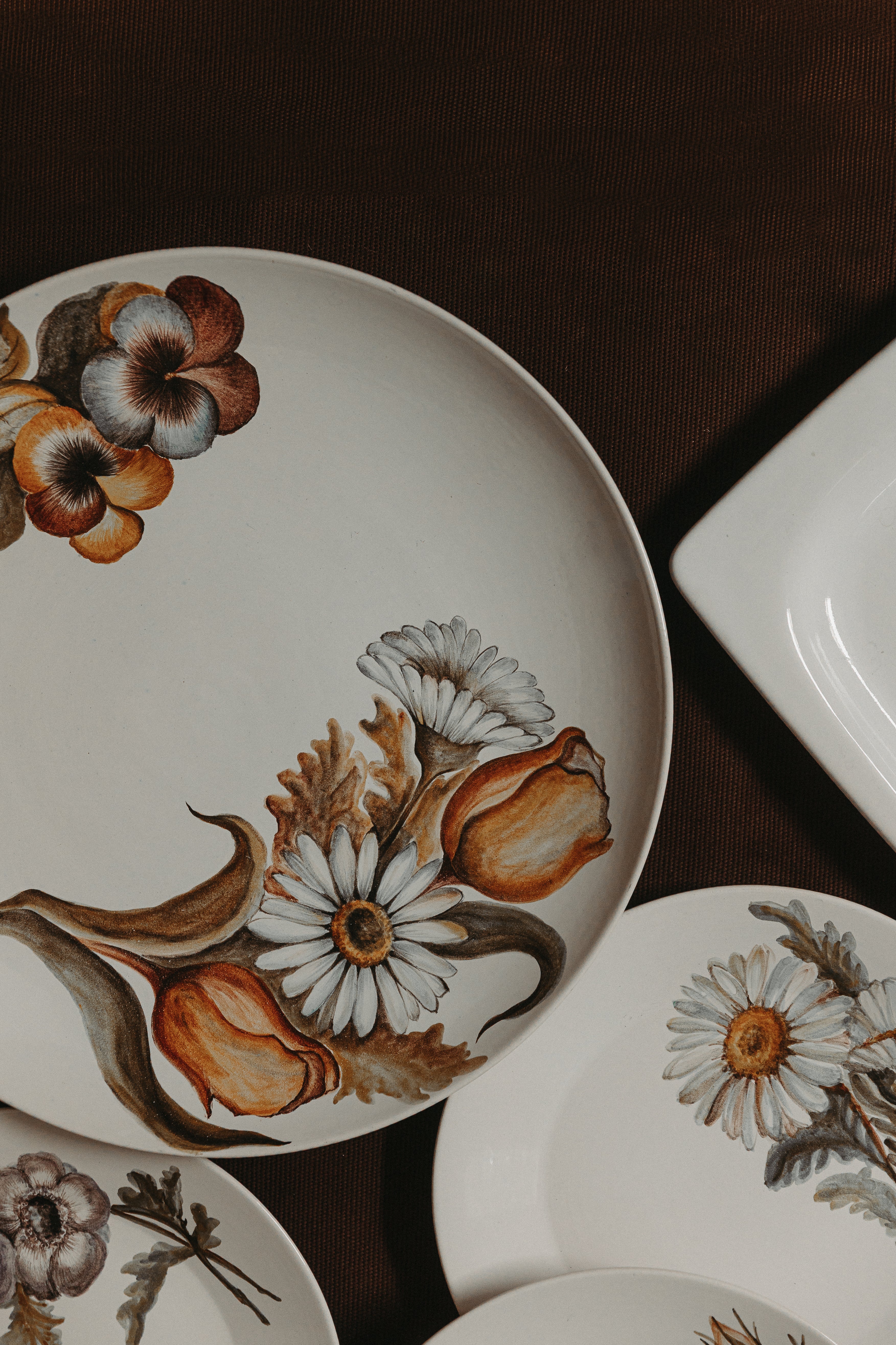 Hand-painted dessert service, Vallauris, 1960