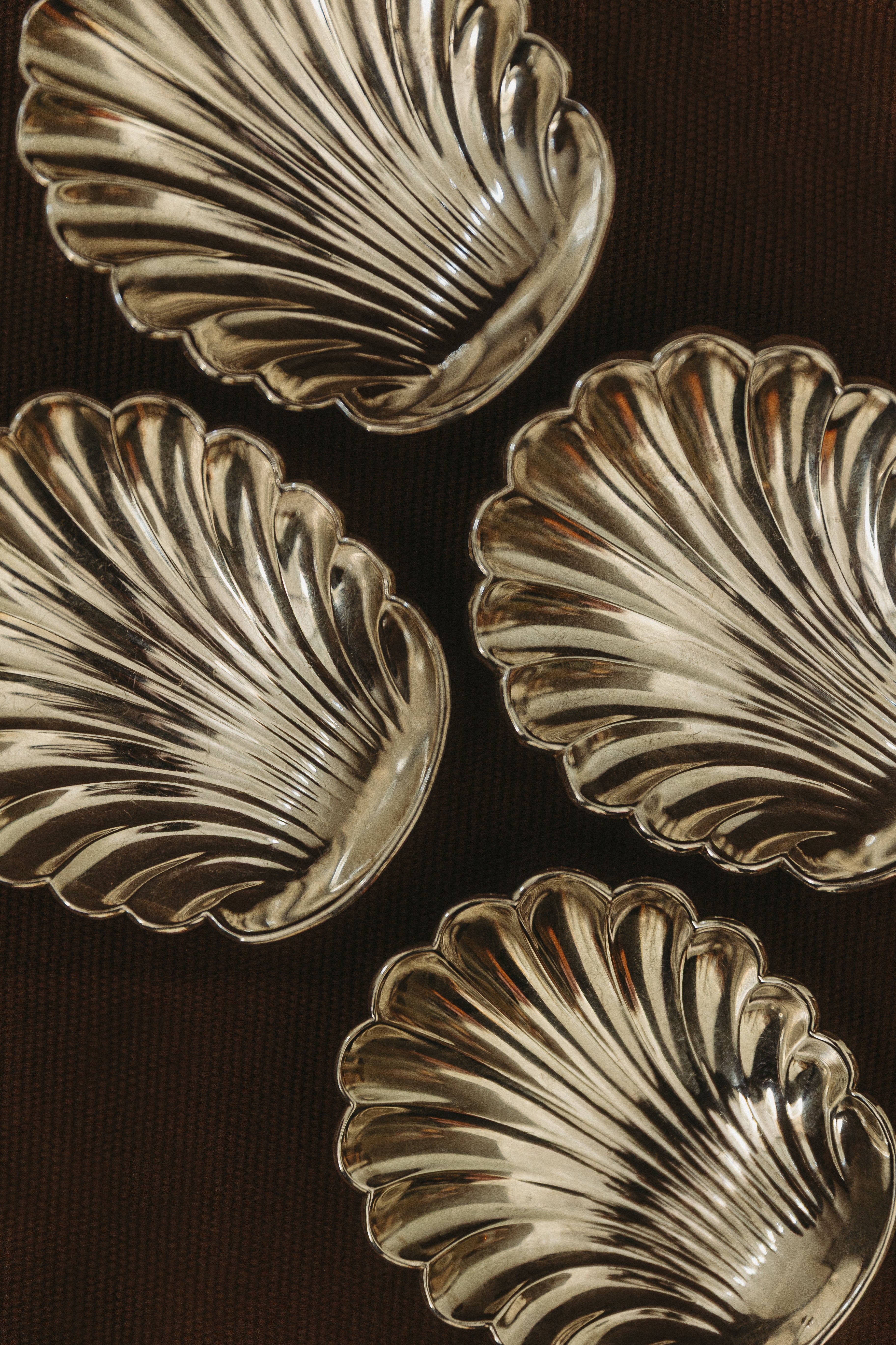 Coupelles coquillage en argent, XXe siècle