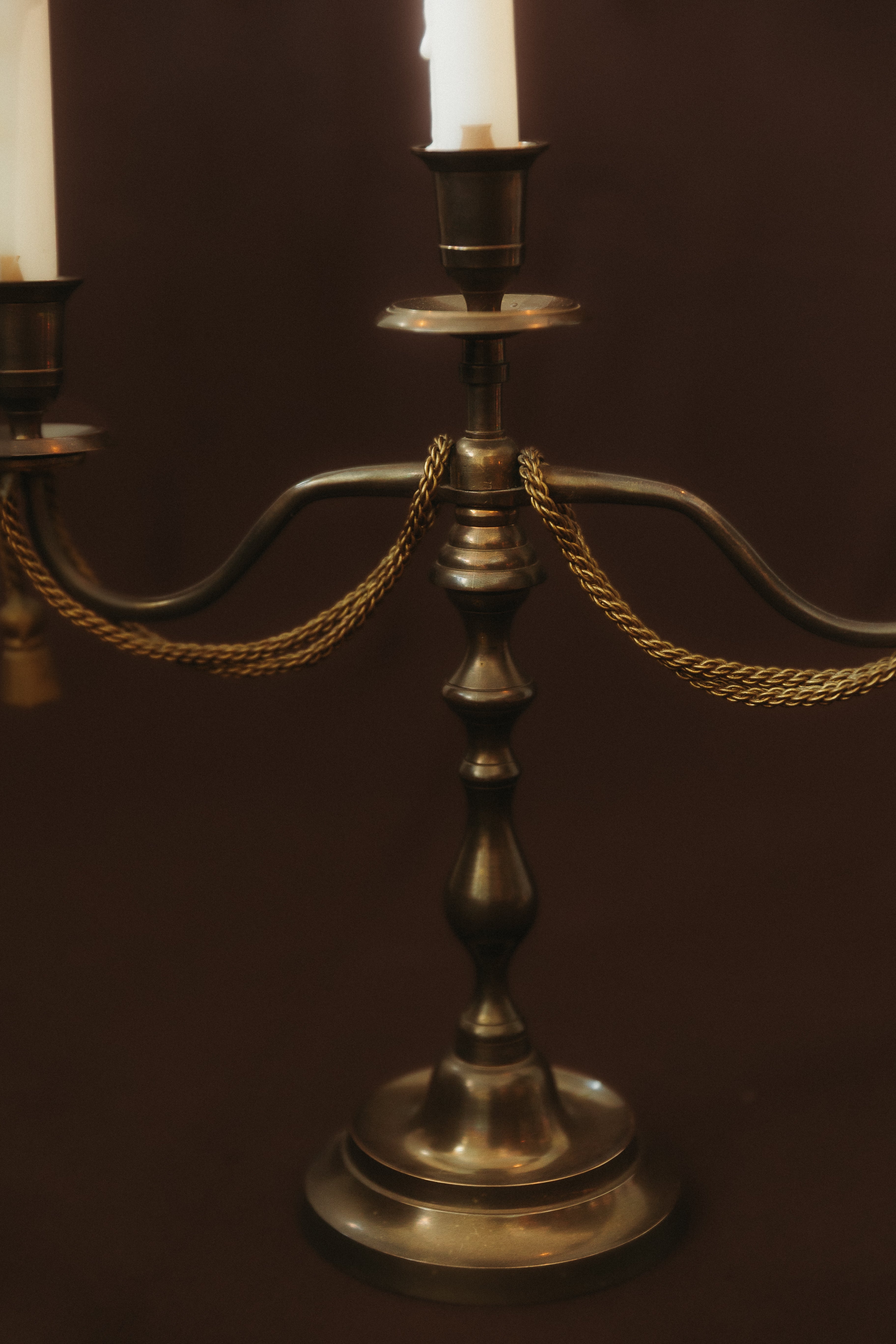Brass candelabra, late 20th century
