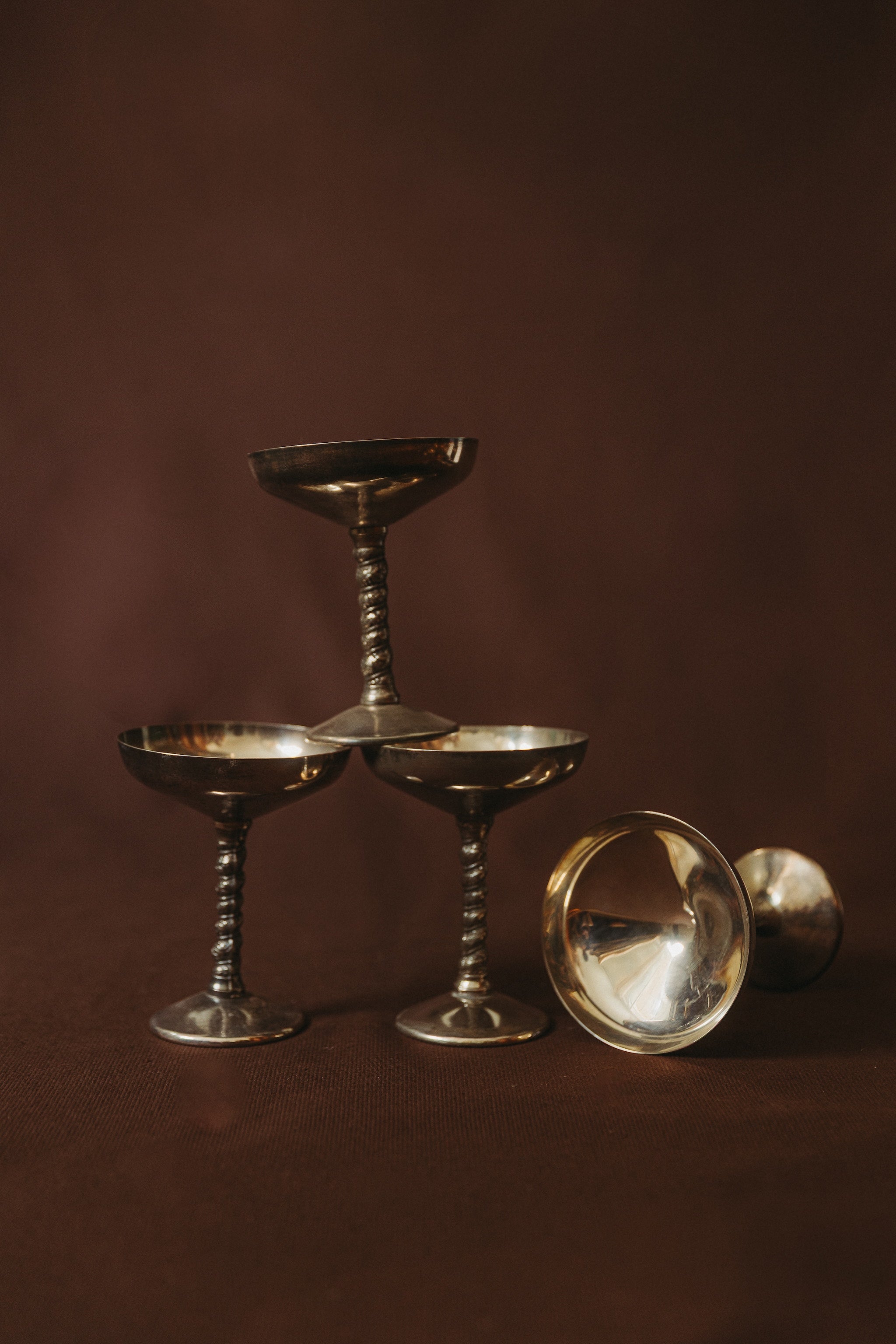 Silver-plated metal cups, 20th century
