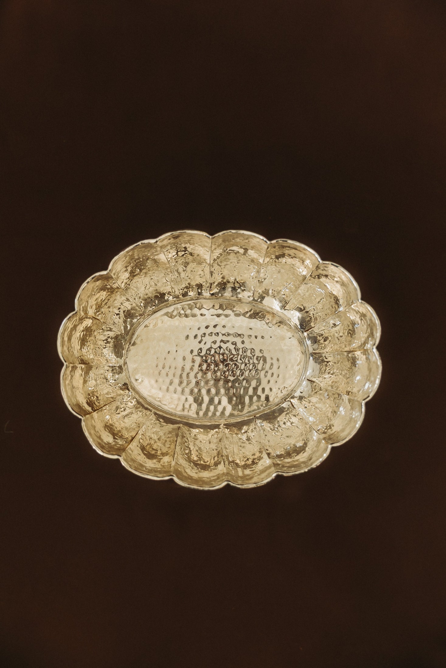 Large oval silver platter, 1950