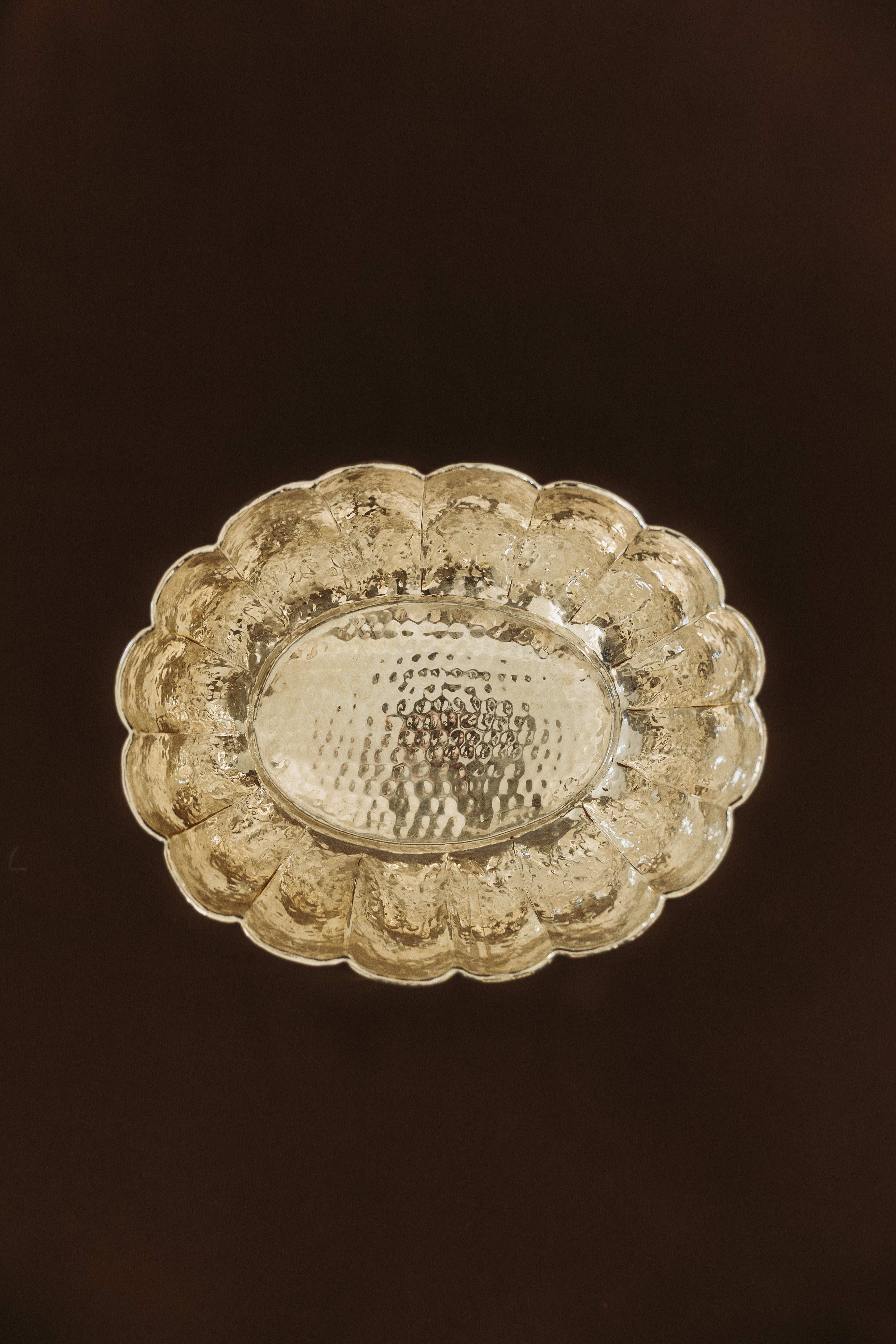 Large oval silver platter, 1950