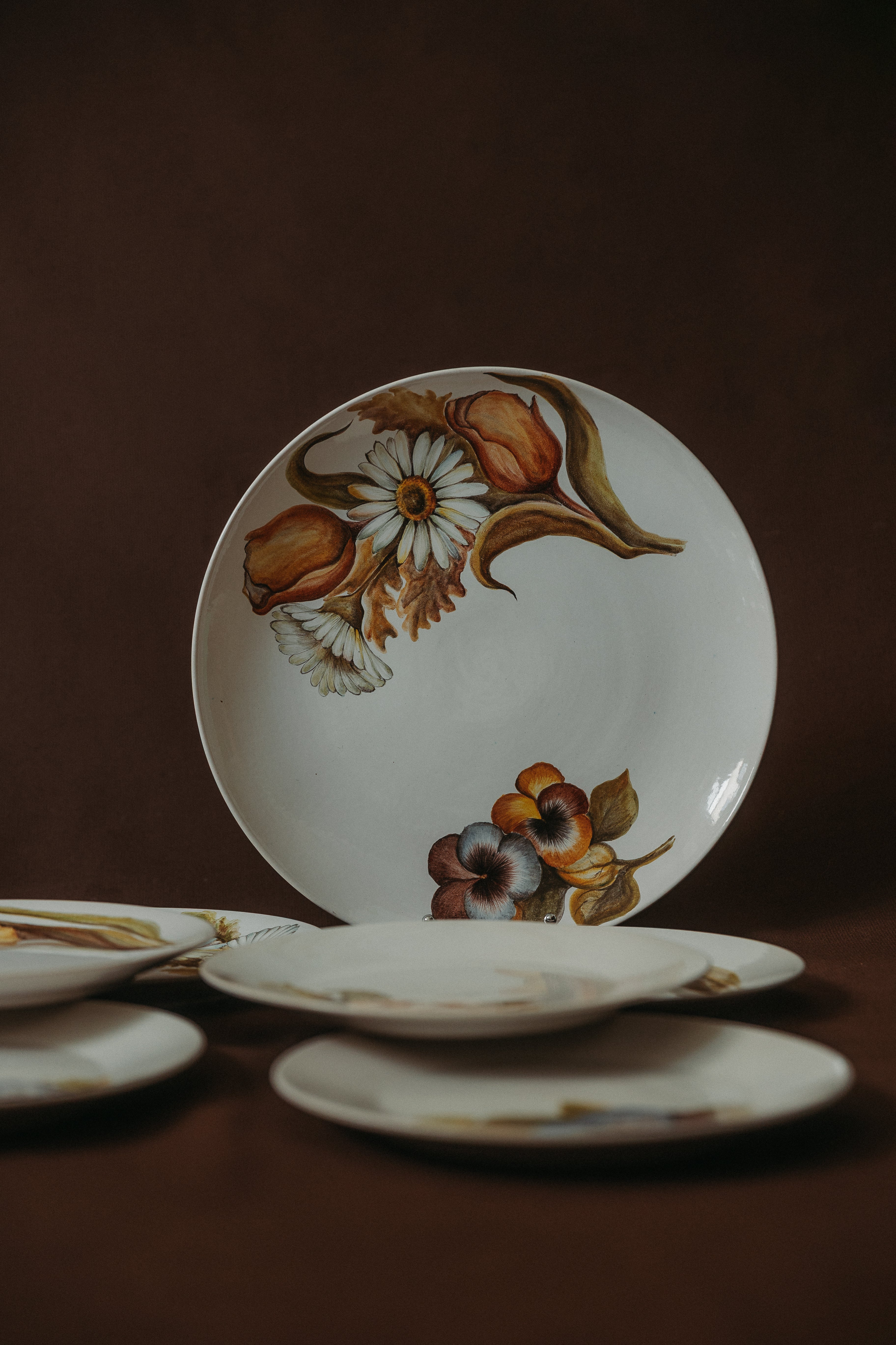 Hand-painted dessert service, Vallauris, 1960